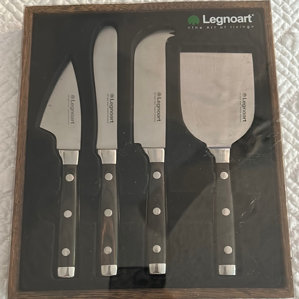 Legnoart Black and Silver Cheese Knife Set